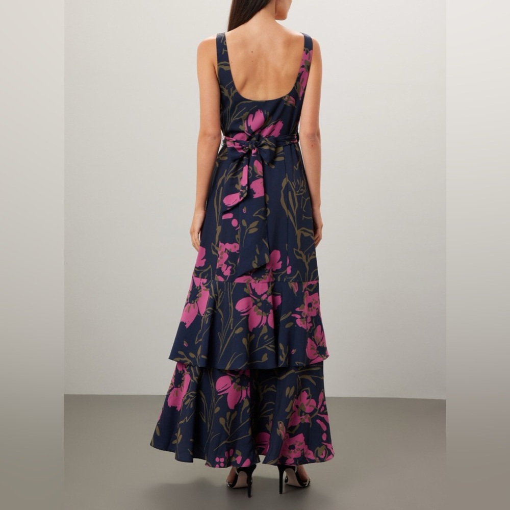 Slate & Willow Floral Wrap Gown, L - Picture 4 of 16
